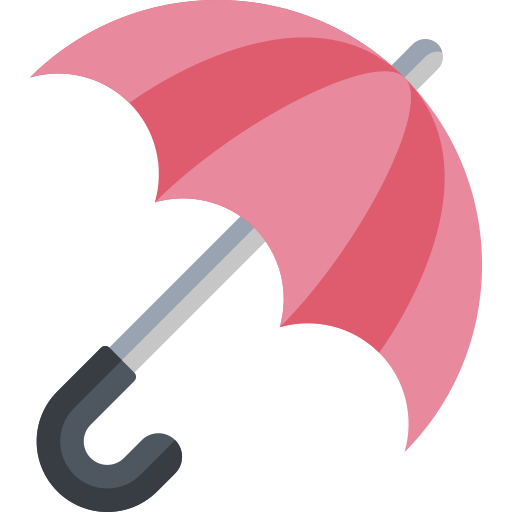 paraguas Kawaii Flat icono