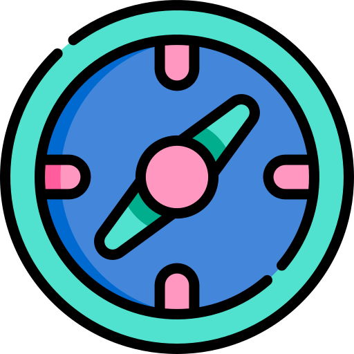 kompas Kawaii Lineal color ikona