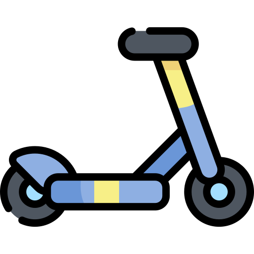scooter Kawaii Lineal color icona