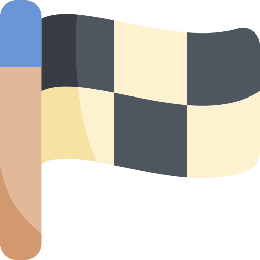 bandera de acabado Kawaii Flat icono