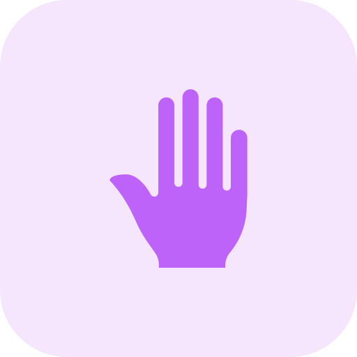 cinq doigts Pixel Perfect Tritone Icône