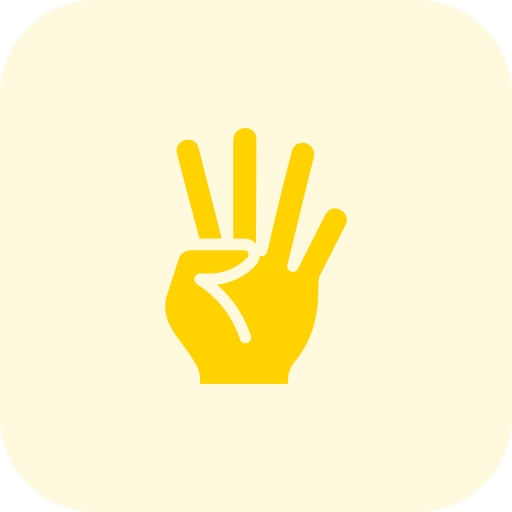 Четыре пальца Pixel Perfect Tritone иконка