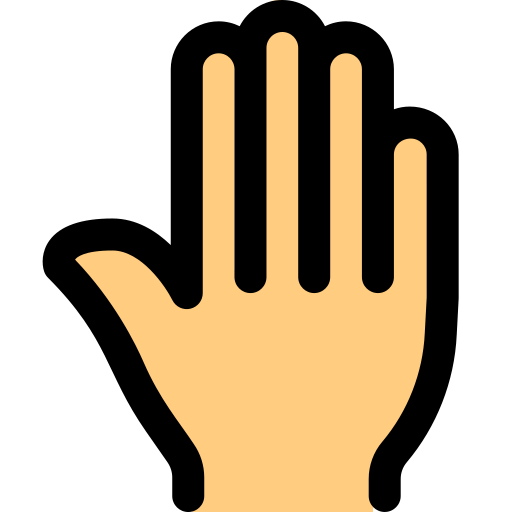 cinco dedos Pixel Perfect Lineal Color icono