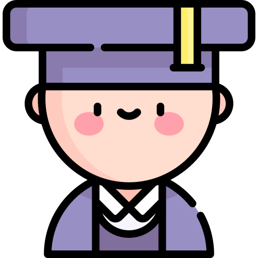 estudiante Kawaii Lineal color icono