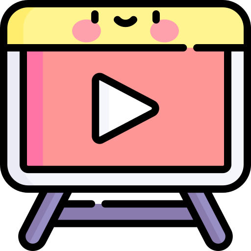 vídeo Kawaii Lineal color icono