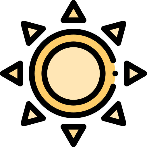 태양 Detailed Rounded Lineal color icon