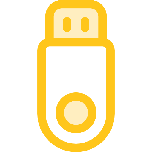 usb stick Monochrome Yellow icon