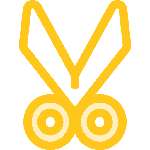 Scissors Monochrome Yellow icon