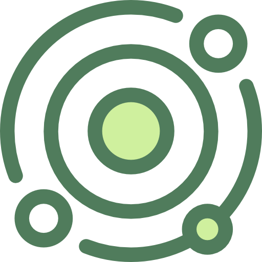 sistema solar Monochrome Green icono