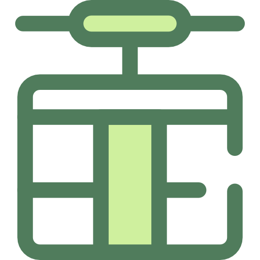 kabelbaan cabine Monochrome Green icoon