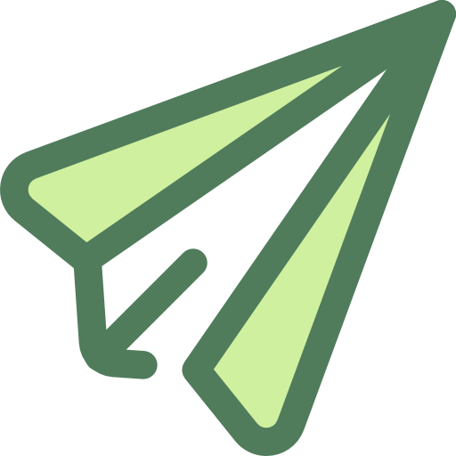 avion en papier Monochrome Green Icône