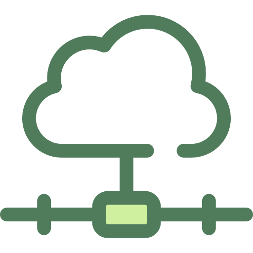 cloud computing Monochrome Green icona