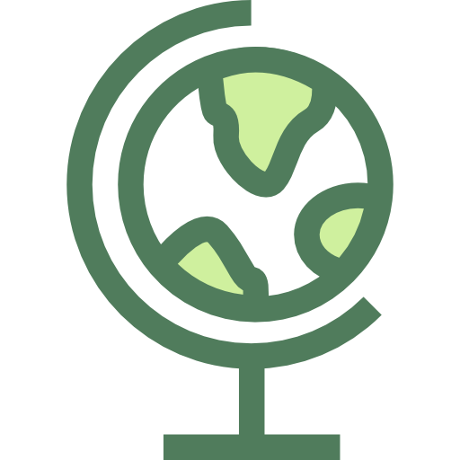 Earth globe Monochrome Green icon