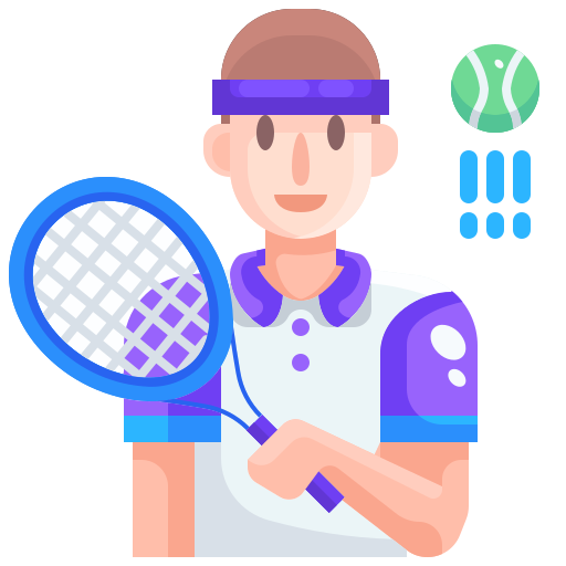Tennis player Justicon Flat icon