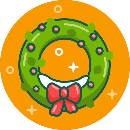 Christmas wreath Pixel Buddha Premium Circular icon