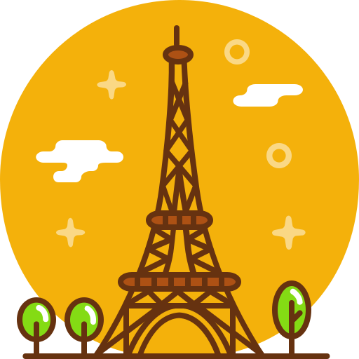 torre eiffel Pixel Buddha Premium Circular icono