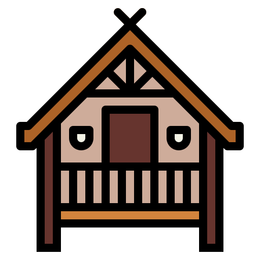 choza, cabaña Smalllikeart Lineal Color icono