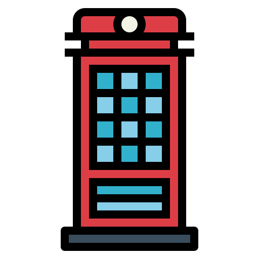 Телефонная кабина Smalllikeart Lineal Color иконка