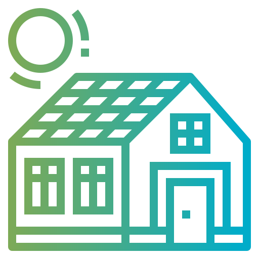 słoneczny dom Smalllikeart Gradient ikona