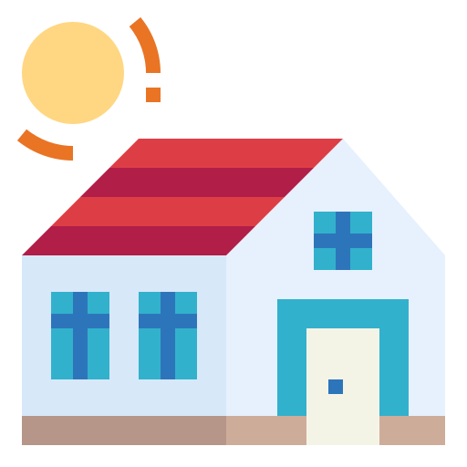 casa solare Smalllikeart Flat icona