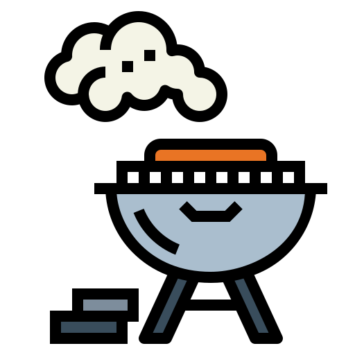 un barbecue Smalllikeart Lineal Color Icône
