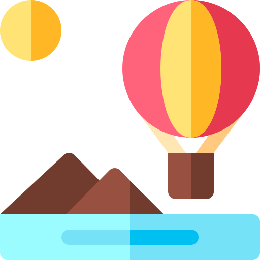 balon na gorące powietrze Basic Rounded Flat ikona