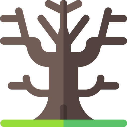 suche drzewo Basic Rounded Flat ikona