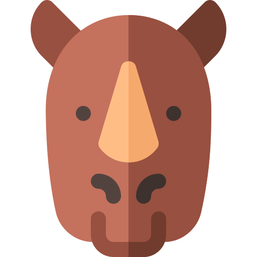 rinoceronte Basic Rounded Flat icona