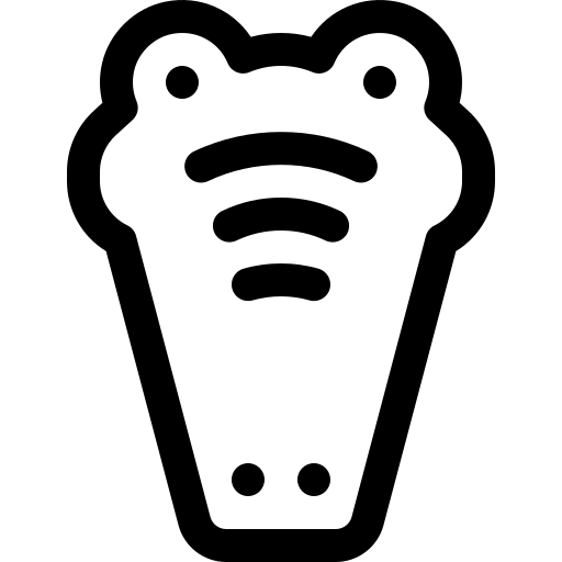 krokodil Basic Rounded Lineal icoon