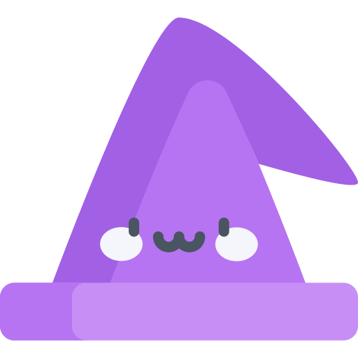 kapelusz czarodzieja Kawaii Flat ikona
