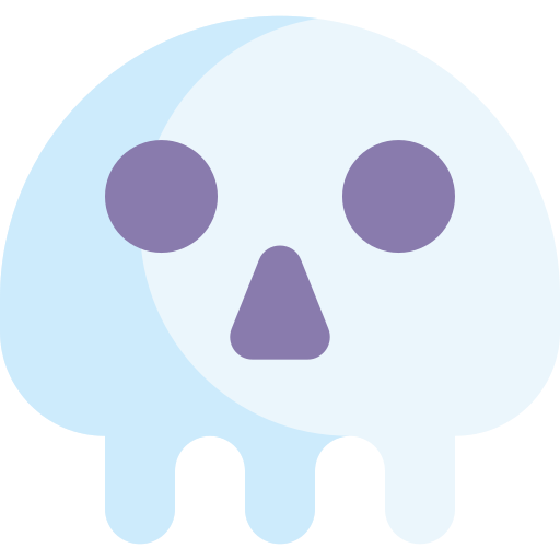 Cráneo Kawaii Flat icono
