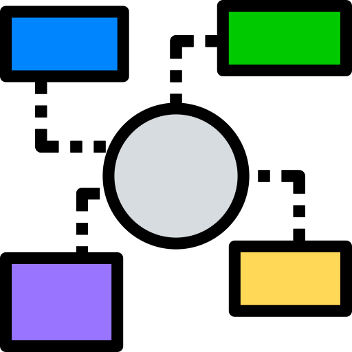 Diagrama de flujo Dailypm Studio Linear color icono