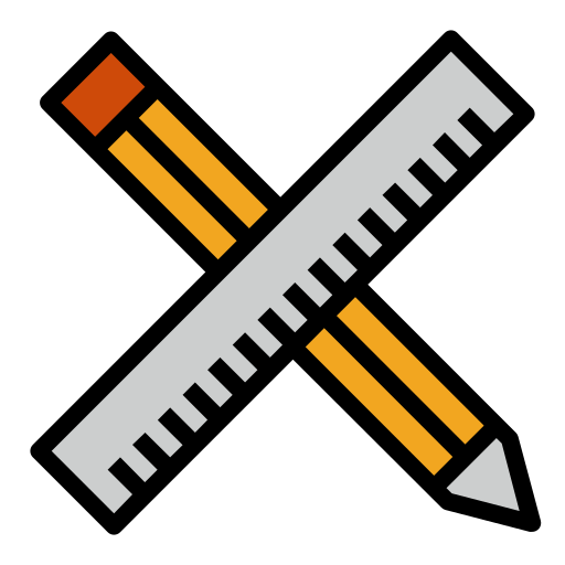 Ruler and pencil Andinur Lineal color icon