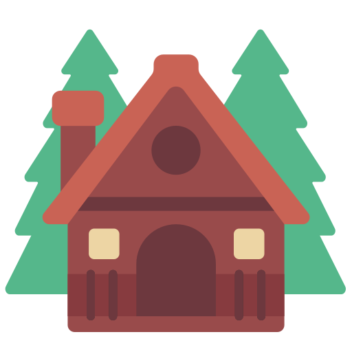 Wood cabin Victoruler Flat icon