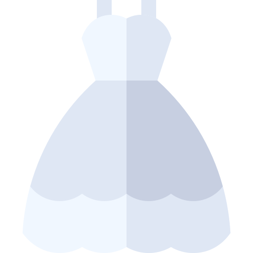 bruid jurk Basic Straight Flat icoon