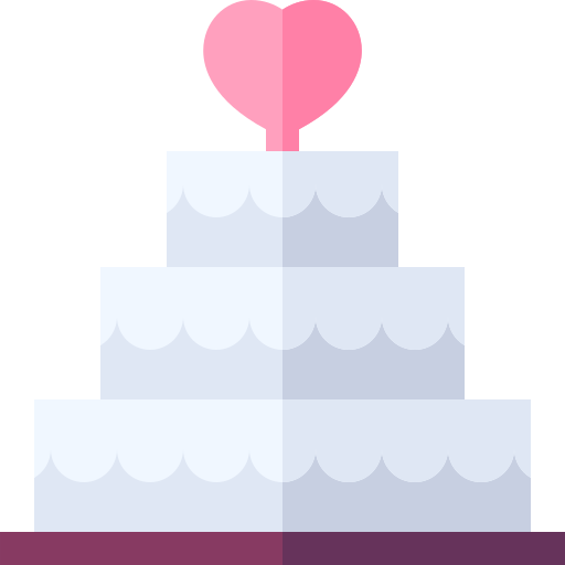 bolo de casamento Basic Straight Flat Ícone