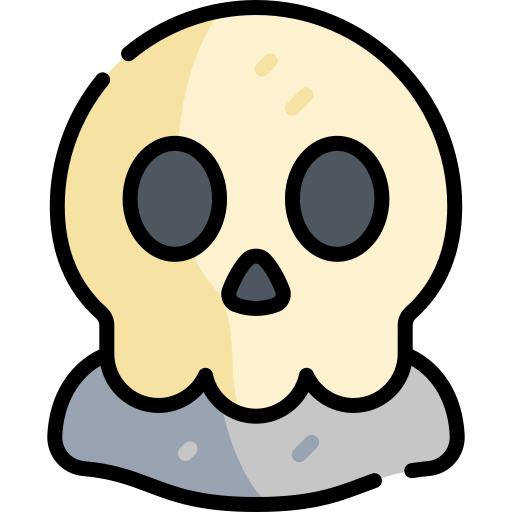 Cráneo Kawaii Lineal color icono