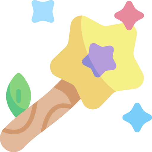 Волшебная палочка Kawaii Flat иконка
