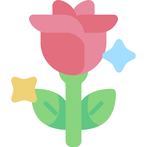Роза Kawaii Flat иконка