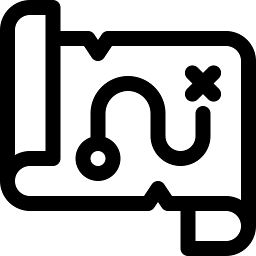 mappa del tesoro Basic Rounded Lineal icona