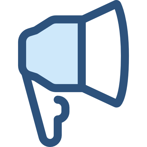 Megaphone Monochrome Blue icon