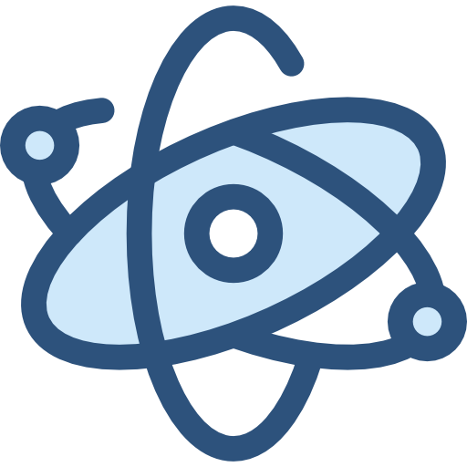 Átomo Monochrome Blue icono