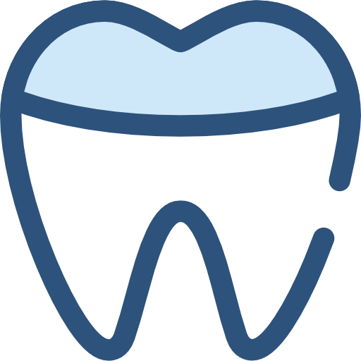 Tooth Monochrome Blue icon