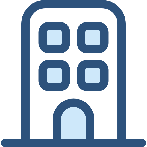 bürogebäude Monochrome Blue icon