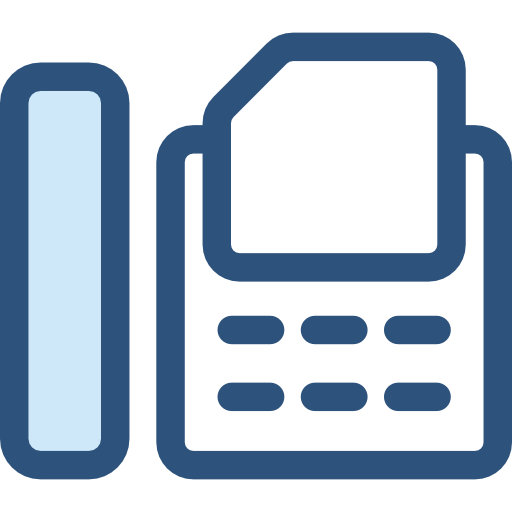 fax Monochrome Blue icoon