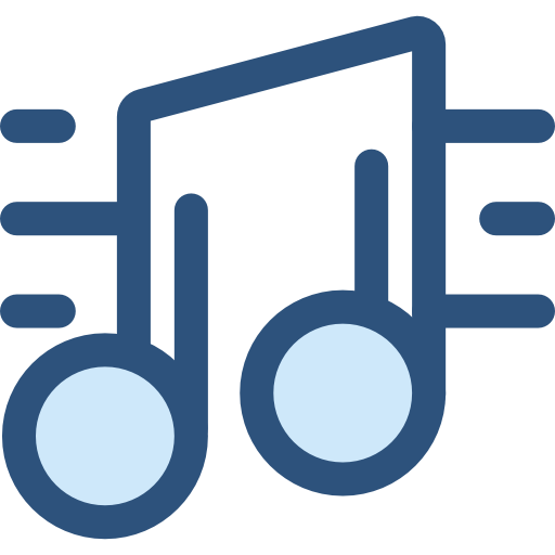 musiknote Monochrome Blue icon