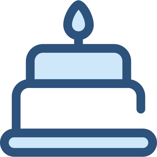 pastel de cumpleaños Monochrome Blue icono