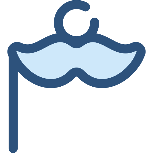 Moustache Monochrome Blue icon