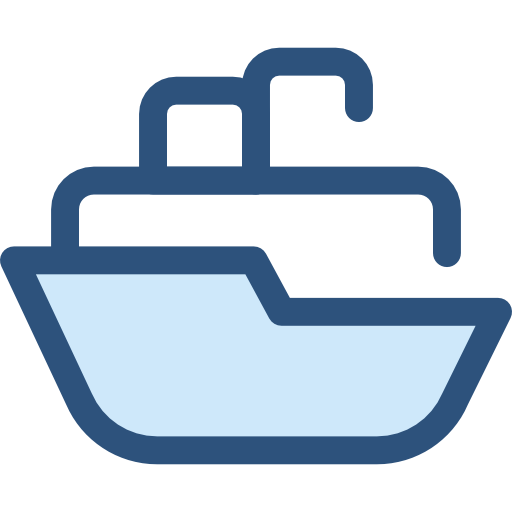 navire Monochrome Blue Icône
