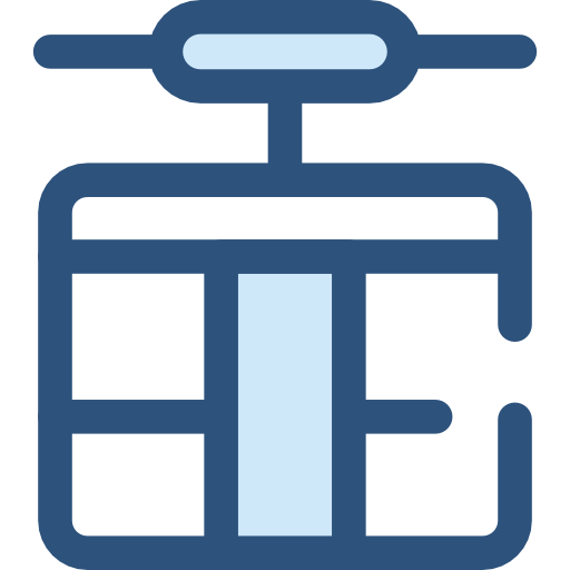 kabelbaan cabine Monochrome Blue icoon